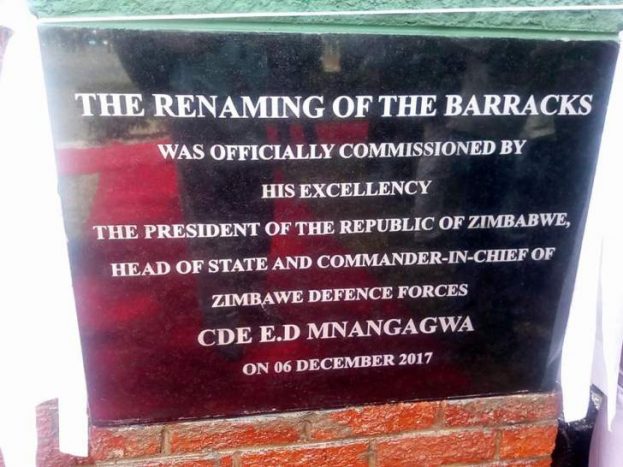 Barely a fortnight after executing a smooth transfer of power in a soft, smart rebellion whose sophistication earned them global acclaim, the Zimbabwe National Army (ZNA) embarrassingly unveiled a plaque with a misspelt name of the country etched onto expensive granite.