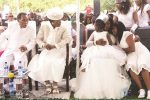 Guti’s interpreter bares soul Zimbabwe Assemblies of God Africa (ZAOGA Forward in Faith) church Archbishop Dr Ezekiel Guti, his wife Eunor, the late Ezekiel Jnr’s widow Caroline Guti and his daughters at Glen Forest Memorial Park in Harare for the burial yesterday. — (Picture by Innocent Makawa)