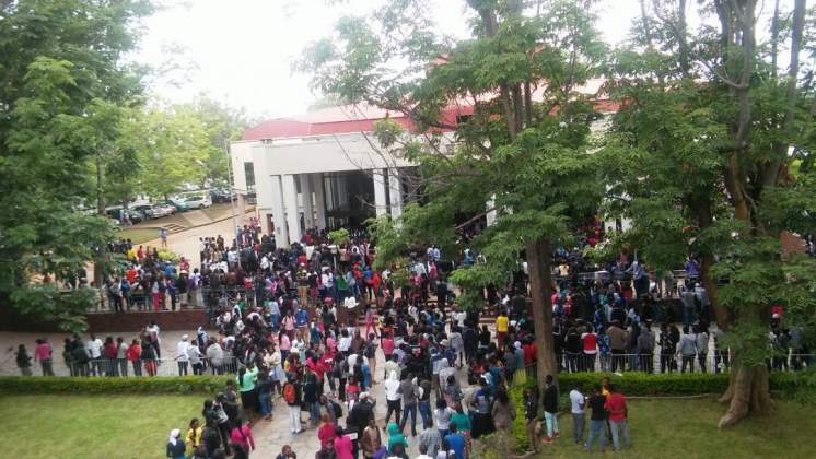 File picture of students at the University of Zimbabwe during a protest