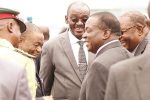 VP Mohadi ‘used council workers at his farm’ President Emmerson Mnangagwa converses with Vice Presidents General Constantino Chiwenga (Retired) and Kembo Mohadi on his arrival at Robert Gabriel Mugabe International Airport in Harare from the 30th Ordinary Session of the African Union Assembly. Looking on are Zimbabwe Defence Forces Commander Phillip Valerio Sibanda and Home Affairs Minister Obert Mpofu. — (Picture by Believe Nyakudjara)