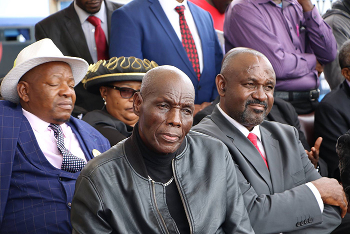 The late music superstar Oliver Mtukudzi at Morgan Tsvangirai's funeral in February 2018
