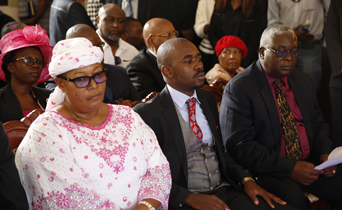 Thokozani Khupe, Nelson Chamisa and Elias Mudzuri