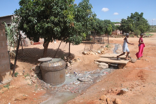 File picture of burst sewers in Entumbane, Bulawayo