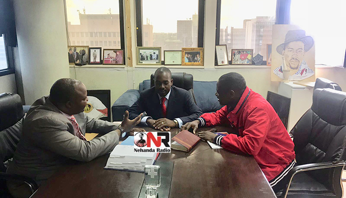 This was the moment old friends Job Sikhala, Tafadzwa Musekiwa and MDC-T President Nelson Chamisa met in the same room for the first time in over 15 years. Musekiwa returned to Zimbabwe from the United Kingdom for the first time last Saturday following a 15 year stint in exile.