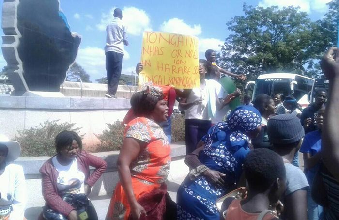 Tongai Mnangagwa supporters protesting
