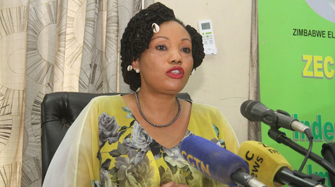 Zimbabwe Electoral Commission chairperson Justice Priscilla Chigumba announces the commencement of the provisional voters’ roll inspection to members of the media at a Press conference in Harare recently. - (Picture by Kudakwashe Hunda)