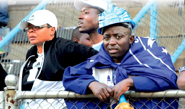 HIS FACE SAYS IT ALL . . . Chris ‘’Romario’’ Musekiwa, one of Dynamos’ most passionate fans, can barely watch as his struggling team turn on another poor show in a Castle Lager Premiership match at Rufaro