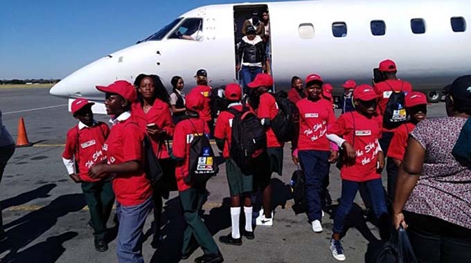 A group of under-privileged children who were flown to Victoria Falls by some companies as part of their corporate social responsibility programmes