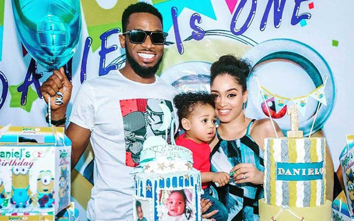 D'Banj seen here with his son