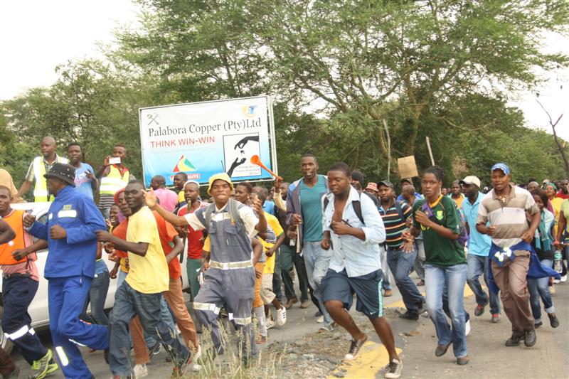 File picture of angry residents during a protest at Phalaborwa Copper Mine