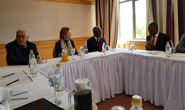 MDC Alliance President Nelson Chamisa met with Mr Koffi Annan, Mary Robinson and Lakhdar Brahimi