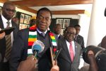 Cabinet reshuffle looms in Zimbabwe President Emmerson Mnangagwa with Zanu PF spokesman Simon Khaya Moyo at State House