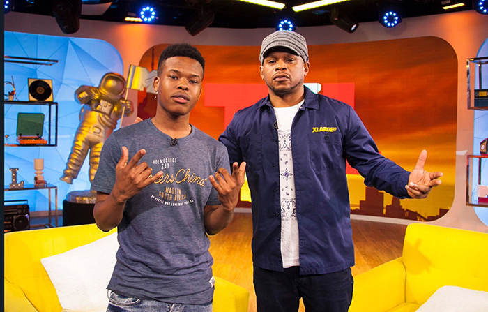 South African rapper Nasty C seen here with Sway Calloway, better known as Sway, an American rapper and reporter and executive producer for MTV News.