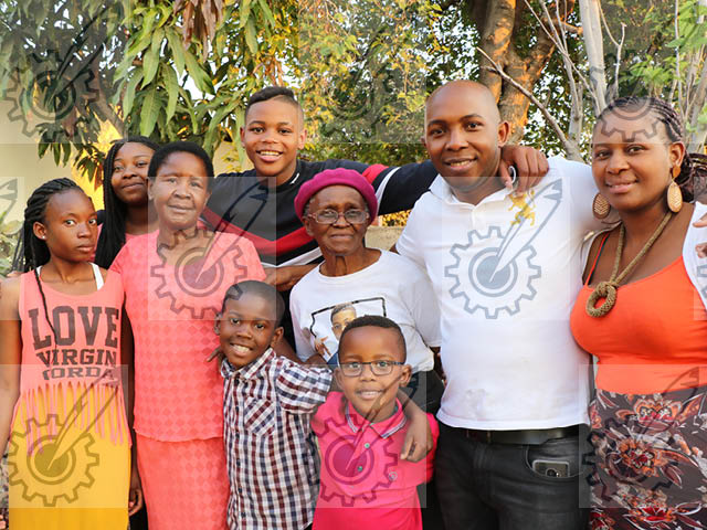 Donel Mangena with his family