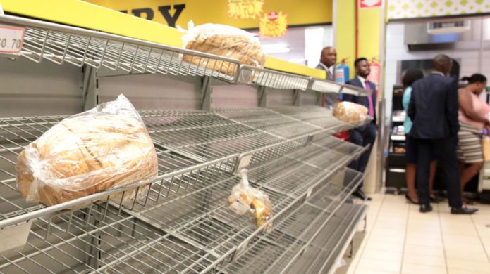 Many shops have run out of essential items like bread