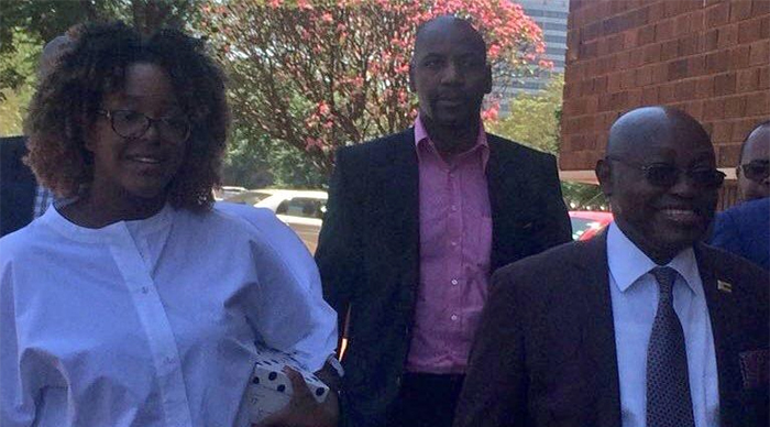 Simba Chikore was at the court on Tuesday and was in the company of his wife Bona Chikore-Mugabe, his lawyer Jonathan Samkange and police detectives.