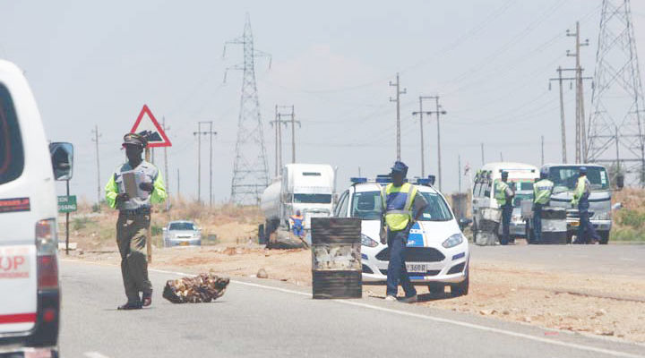 File picture of a police roadblock in Zimbabwe