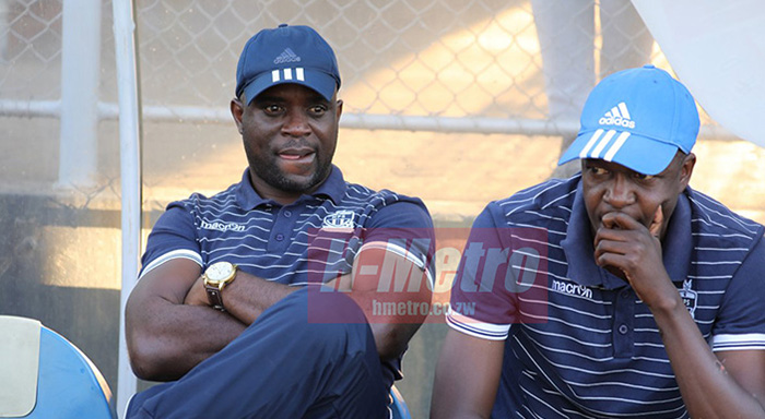 Former Ngezi Platinum FC coach Tonderai Ndiraya seen here with Clifton Kadurira, the man who is in interim charge of the team.
