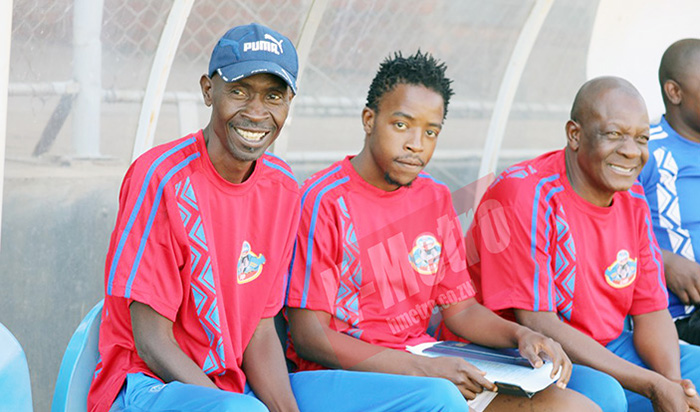 Dynamos coach Lloyd Chigowe (left)