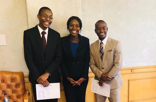 2019 Zimbabwe Rhodes Scholars (L to R) Itai Muzhingi, Shantel Marekera and Tatenda Magetsi
