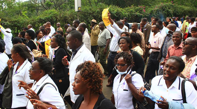 File picture of doctors and nurses on strike in Zimbabwe (Picture by Health Times)