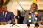 ‘ED should act or Zimbabwe will burst’ President Emmerson Mnangagwa and his deputy Dr Constantino Chiwenga during a press conference at State House last night. Picture by John Manzongo