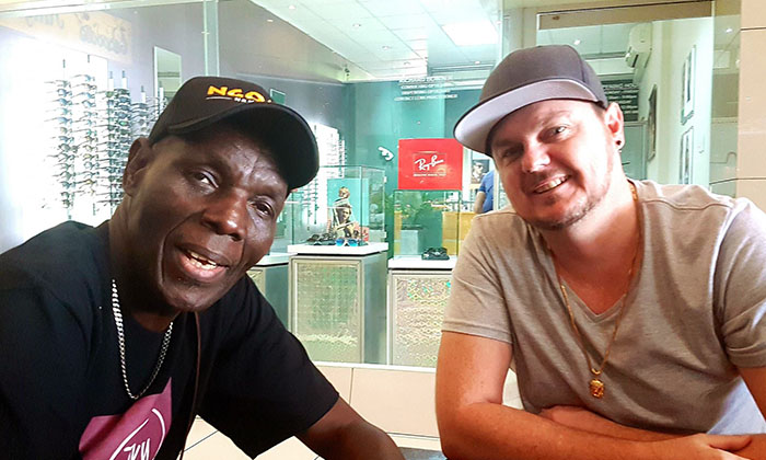 The late Oliver Mtukudzi and DJ Stavo