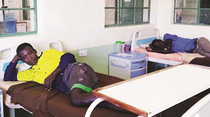 Battlefields disaster survivors receiving medical attention at Kadoma General Hospital
