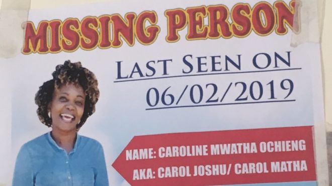 Caroline Mwatha's family launched a campaign to find her