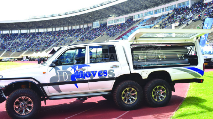 Mtukudzi Funeral: Doves hearse on standby with a casket