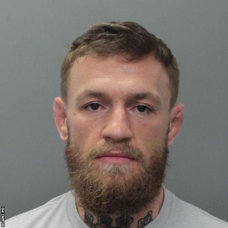 Conor McGregor's booking photo, released by Miami police