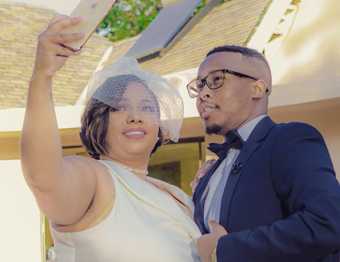 Socialite Olinda Chapel and musician Njabulo Tytan Nkomo on their wedding day in 2019