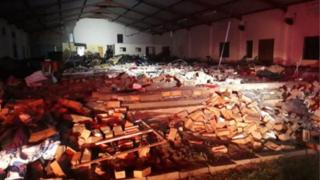 Some people were reportedly sleeping when the wall collapsed