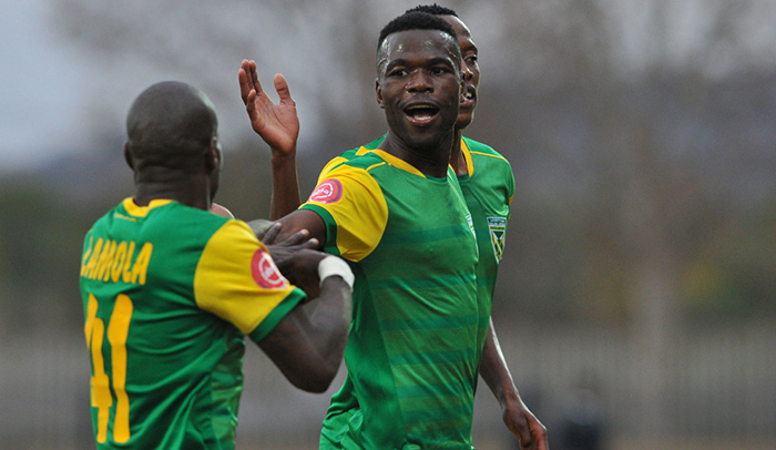 Zimbabwean striker Knox Mutizwa playing for Golden Arrows in South Africa