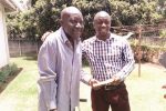 Mandigora rallies Warriors BIRTHDAY BOY . . . Zimbabwe and Dynamos football legend David “Yogi” Mandigora (left) shares a lighter moment with another former DeMbare star player, Makwinji Soma-Phiri, at his home in Mandara. Mandigora turned 62 yesterday