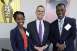 Letter from America: Lander University honors Mufuka Foundation! Ambassador Wharton poses for a photo with Dr. Rumbi Mufuka (left) and her father, Dr. Ken Mufuka (right).
