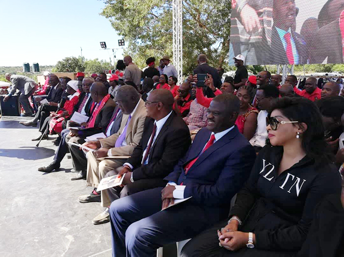 Tsvangirai's widow Elizabeth (right) seen here at the Tsvangirai memorial in Buhera