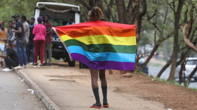Protests have been held in Kenya's capital to show support for the LGBT refugees
