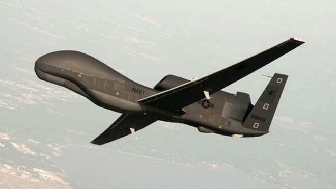 The US military identified the drone as a US Navy RQ-4A Global Hawk (file photo)