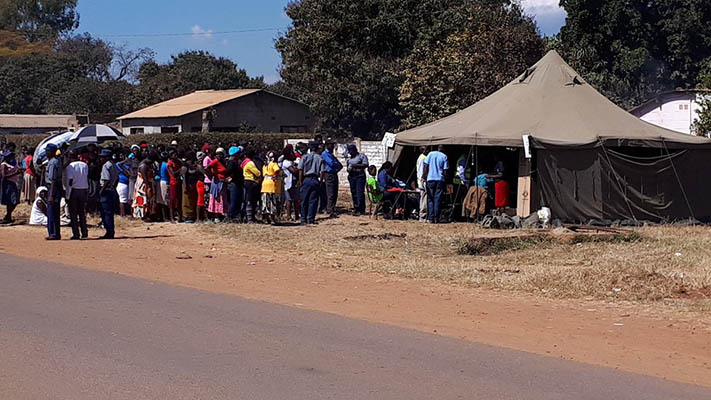 A tent polling station in Rimuka (Kadoma Central) Ward 4 in 2018 (Picture by Open Parly ZW)