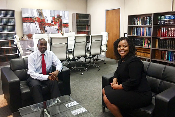 Nelson Chamisa with Fadzayi Mahere in May 2019