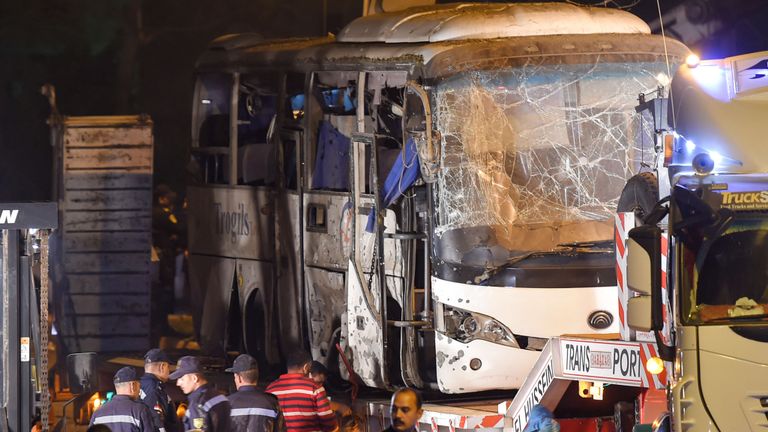 Four killed after bomb blast hits tourist bus near Giza pyramids in Cairo