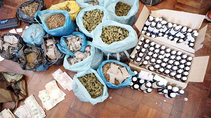 Some of the cash and drugs recovered during the raid