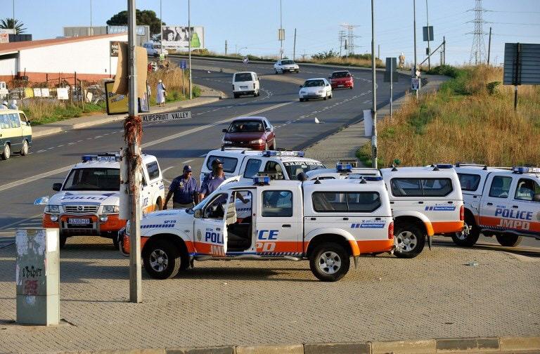 Police cars in neighbouring South Africa