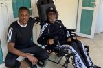 Mugabe spends four months in hospital In his latest Instagram post Robert Junior posts a picture of his 95-year-old father wearing a full adidas tracksuit while seated on a wheelchair.