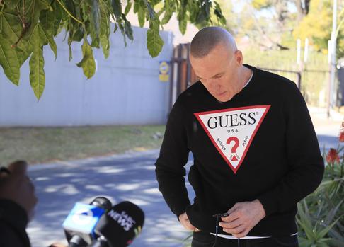 Warren Batchelor, brother of former soccer star Marc Batchelor who was shot and killed outside his home in Olivedale speaks to the media outside his brother's home. Picture: Simphiwe Mbokazi/African News Agency(ANA)