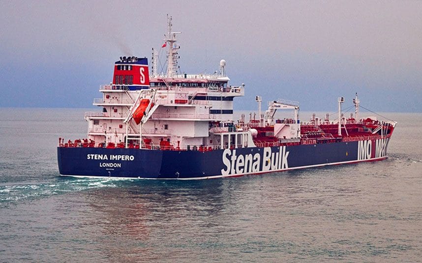 The British flagged 'Stena Impero' has taken a very sudden turn into Iranian waters despite her original destination being Saudi Arabia, according to data relayed by maritime tracking service CREDIT: STENA