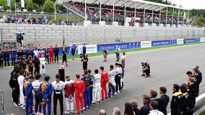 F1 drivers held a minute's silence before Sunday's race