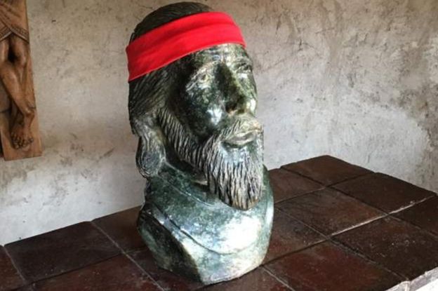 This bust of him is also on display there