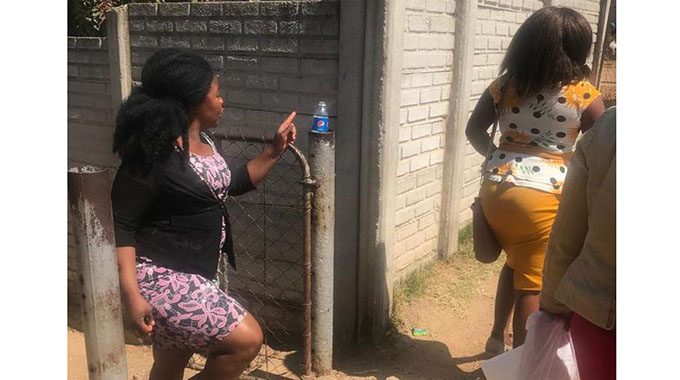 The sisters . . . Polite and Fungai leaving the courts